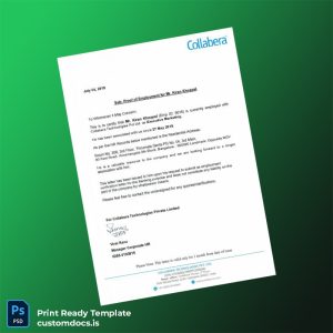 custom India Collabera Technologies Pvt Ltd Proof of Employment Letter Template - Word & PDF File Preview - CustomDocs