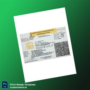 custom India DTO Certificate of Registration Template - Word & PDF File Preview - CustomDocs