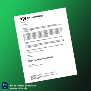 custom India DXC Technology Employment Verification Letter Template - Word & PDF File Preview - CustomDocs