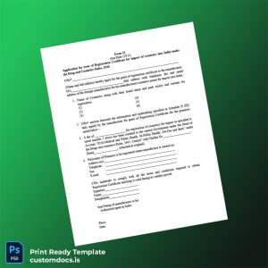 custom India Drug and Cosmetics Authority Registration Certificate Template - Word & PDF File Preview - CustomDocs