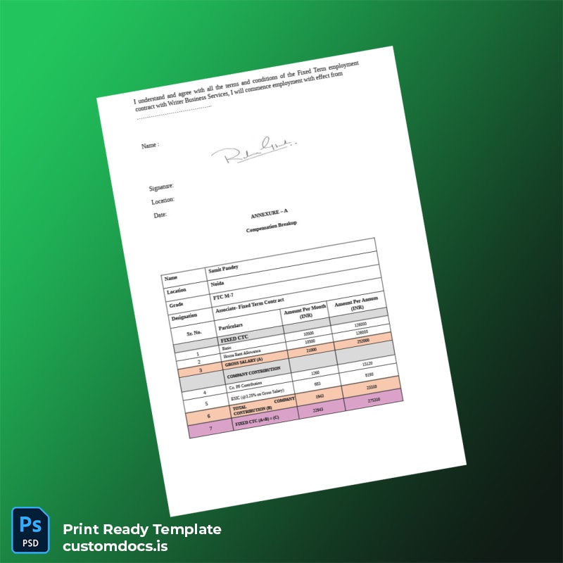 Custom India FTC Employment Verification Letter Template in Word and PDF formats page 4 File Preview - CustomDocs