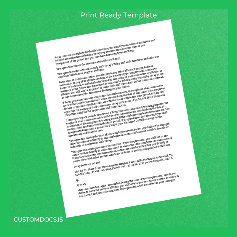 Custom India Foray Software Employment Verification Letter Template in Word and PDF formats page 3 File Preview - CustomDocs