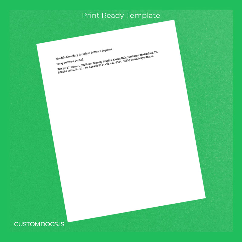 Custom India Foray Software Employment Verification Letter Template in Word and PDF formats page 5 File Preview - CustomDocs