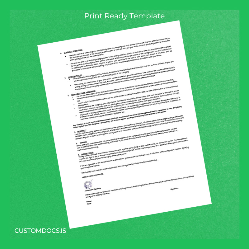 Custom India Genius Consultants Employment Verification Letter Template in Word and PDF formats page 2 File Preview - CustomDocs