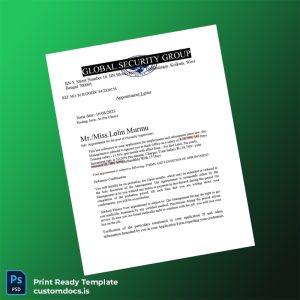 custom India Global Security Group Employment Verification Letter Template - Word & PDF File Preview - CustomDocs