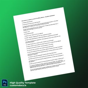 India Government Of India Editable Proof Of Mailing Address Template in Word and PDF formats