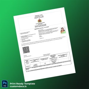 customizable India Government of Karnataka Registration Certificate Template - Word & PDF File Preview