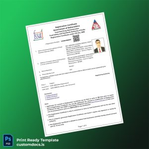 custom India Government of Maharashtra Registration Certificate Template - Word & PDF File Preview - CustomDocs