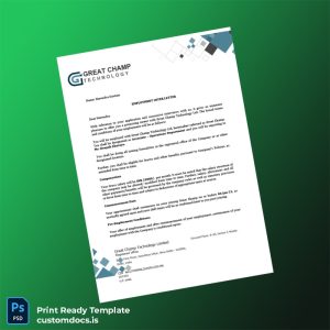 custom India Great Champ Technology Ltd Employment Offer Letter Template - Word & PDF File Preview - CustomDocs