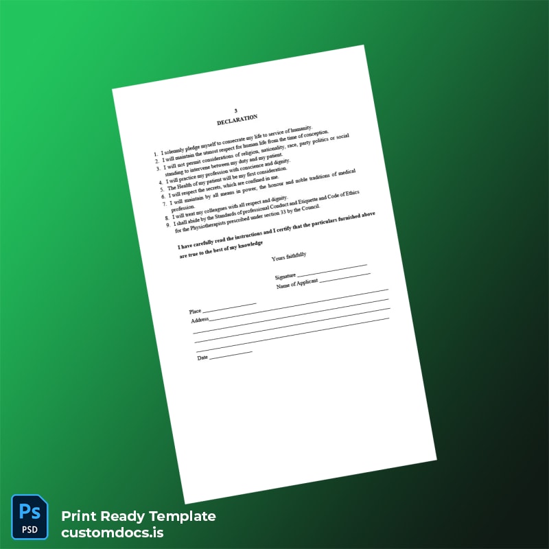 Custom India Haryana State Council Registration Certificate Template in Word and PDF formats page 3 File Preview - CustomDocs