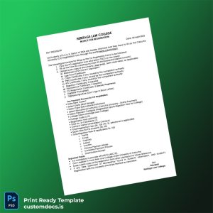 custom India Heritage Law College Registration Certificate Template - Word & PDF File Preview - CustomDocs