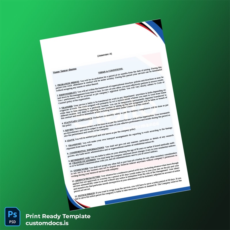 Custom India Incredible Management Services Pvt Ltd Employment Verification Letter Template in Word and PDF formats page 2 File Preview - CustomDocs