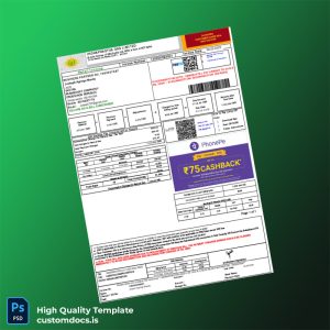India Indraprastha Gas Limited Editable Utility Bill Template in Word and PDF formats