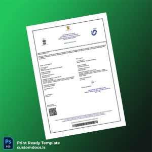 custom India Jorhat Medical College and Hospital Birth Registration Certificate Template - Word & PDF File Preview - CustomDocs