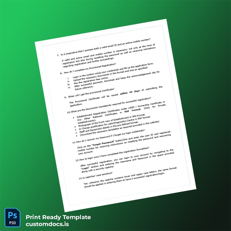 Custom India Kerala Clinical Establishments Registration FAQ Document Template in Word and PDF formats page 2 File Preview - CustomDocs