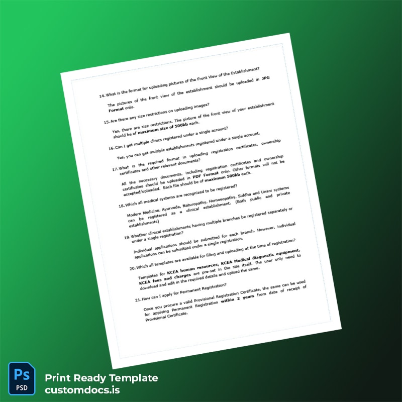 Custom India Kerala Clinical Establishments Registration FAQ Document Template in Word and PDF formats page 3 File Preview - CustomDocs