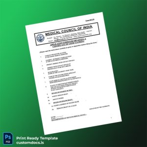 custom India Medical Council Certificate of Good Standing Template - Word & PDF File Preview - CustomDocs