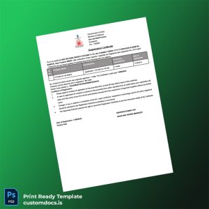 customizable India Ministry of Defence Registration Certificate Template - Word & PDF File Preview