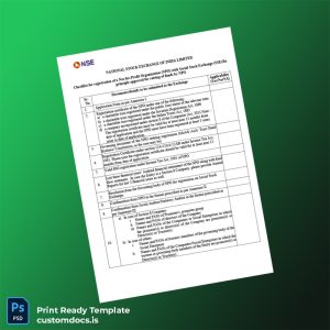 custom India NSE Checklist for Registration of Not-for-Profit Organization Template - Word & PDF File Preview - CustomDocs