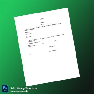 custom India Notice of Loss of Registration Certificate Application for Duplicate Template - Word & PDF File Preview - CustomDocs