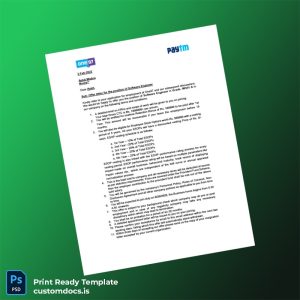 custom India One97 Communications Ltd Employment Verification Letter Template - Word & PDF File Preview - CustomDocs