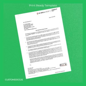 custom India Orient Paper Mills Appointment Letter Template - Word & PDF File Preview - CustomDocs