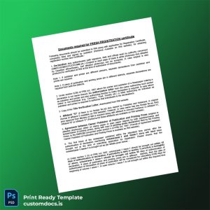 customizable India RNI Registration Certificate Template - Word & PDF File Preview