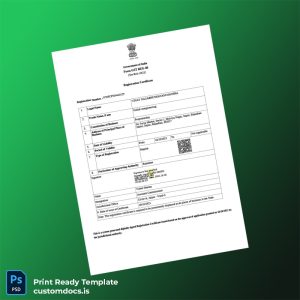 custom India Rajasthan GST Registration Certificate Template - Word & PDF File Preview - CustomDocs