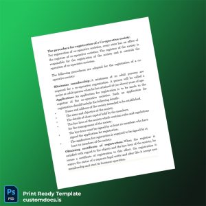 custom India Registrar of Cooperative Societies Registration Certificate Template - Word & PDF File Preview - CustomDocs