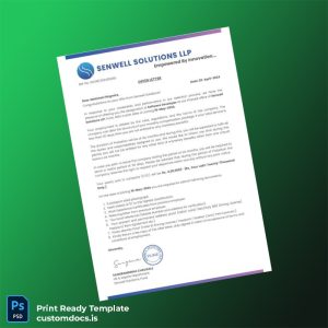 custom India Senwell Solutions LLP Employment Verification Letter Template - Word & PDF File Preview - CustomDocs