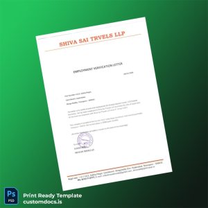custom India Shiva Sai Travels LLP Employment Verification Letter Template - Word & PDF File Preview - CustomDocs