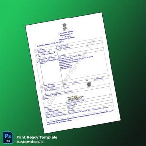 custom India State Tax Authority GST Registration Certificate Template - Word & PDF File Preview - CustomDocs