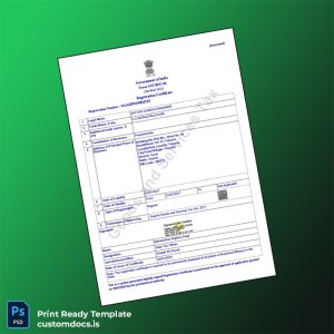 custom India State Tax Officer GST Registration Certificate Template - Word & PDF File Preview - CustomDocs