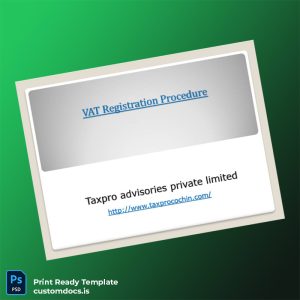 customizable India Tax Authority VAT Registration Certificate Template - Word & PDF File Preview