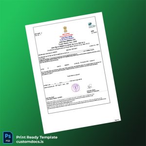 custom India Trade Marks Registry Certificate of Registration of Trade Mark Template - Word & PDF File Preview - CustomDocs