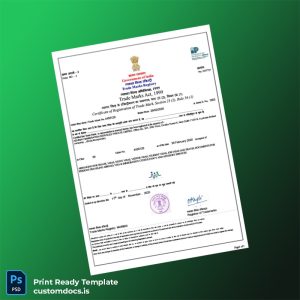 custom India Trademark E-Registration Certificate Template - Word & PDF File Preview - CustomDocs