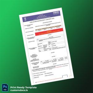 custom India Udyam Ministry of Micro Small and Medium Enterprises Registration Certificate Template - Word & PDF File Preview - CustomDocs