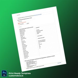 custom India Vahan Authority Vehicle Registration Certificate Template - Word & PDF File Preview - CustomDocs