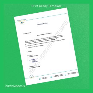 custom India Zeroinedex Technology Employment Verification Letter Template - Word & PDF File Preview - CustomDocs