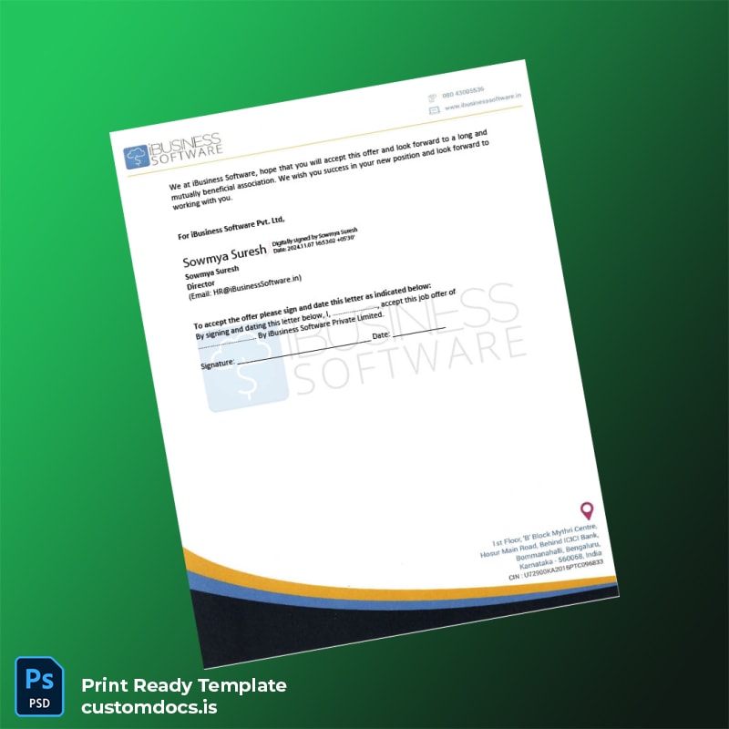 Custom India iBusiness Software Employment Verification Letter Template in Word and PDF formats page 3 File Preview - CustomDocs
