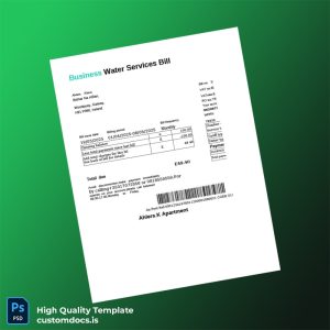 Ireland Ahlers K Apartment Editable Water Bill Template in Word and PDF formats