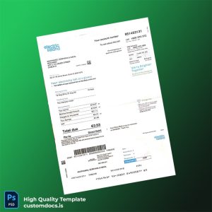 Ireland Electric Ireland Editable Electricity Bill Template in Word and PDF formats