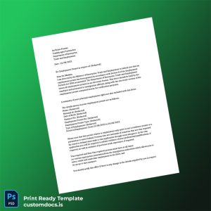 custom Ireland Employment Permit Employment Verification Letter Template - Word & PDF File Preview - CustomDocs