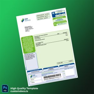 Ireland SSE Airtricity Editable Utility Bill Template in Word and PDF formats