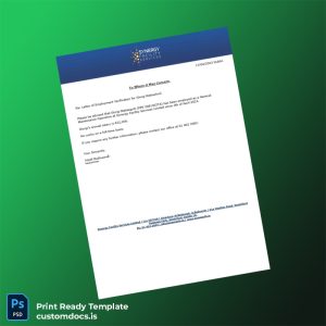 custom Ireland Synergy Facility Services Limited Employment Verification Letter Template - Word & PDF File Preview - CustomDocs