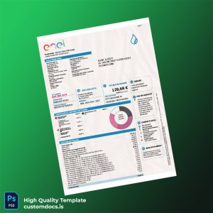 Italy City Gas Editable Utility Bill Template in Word and PDF formats