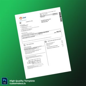 Italy Enel Editable Utility Bill Template in Word and PDF formats