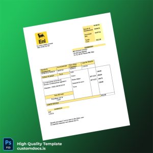 Italy Eni Editable Gas Bill Template in Word and PDF formats