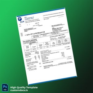 Kazakhstan ECK Editable Electricity Bill Template in Word and PDF formats