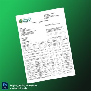 Kazakhstan Halyk Bank Credit Card Statement Template in Word and PDF formats